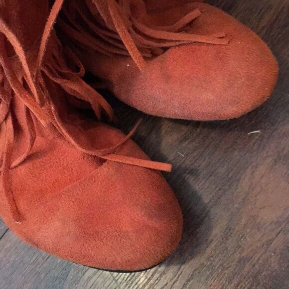 Orange Women's Three-Layer Fringe Boots - Picture 2 of 9